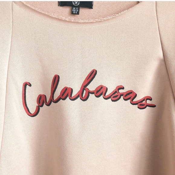 Missguided blush ‘Calabasas’ oversized sweatshirt - Picture 4 of 8